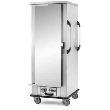 Carrello portabacinelle struttura coibentata inox cap.14 bacinelle gn2/1 o 28 gn1/1 riscaldato 1 anta - mm 950x820x1560 h