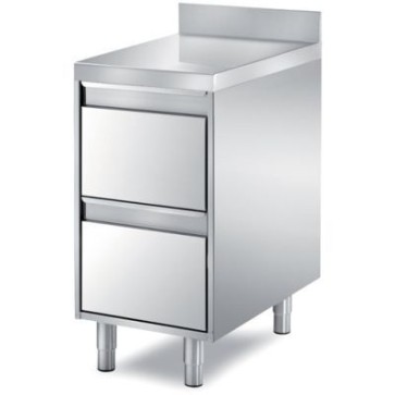 Cassettiera a 2 cassetti mm 550x800x850 h angolo ragg. su 1 fronte h 60 + alzatina