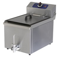 Friggitrice elettrica professionale da banco, cap. olio 10 Lt. con rubinetto di scarico.