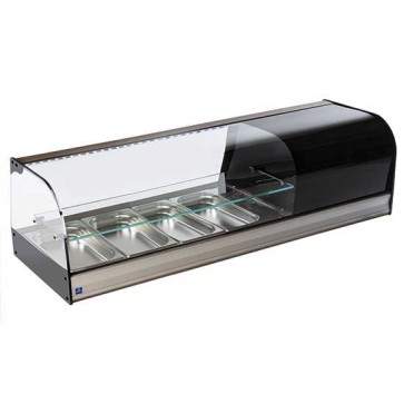 Vetrinetta tapas refrigerata a 2 piani, 4x gn 1/3 altezza 40 mm.