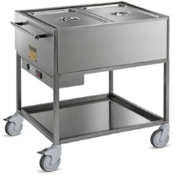 Carrello termico capacità 2x1/1 g.n. h200mm - termostato digitale - mm 850x640x900 h