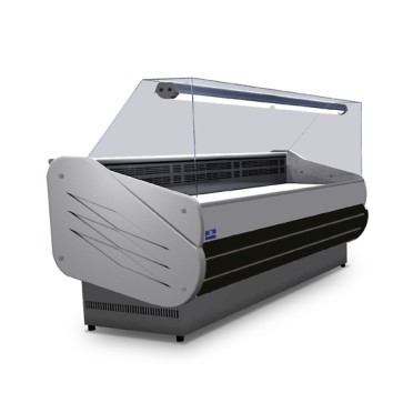 Banco refrigerato ventilato da 2480 mm con vetro retto, +3°/+5°C