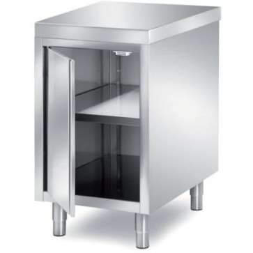 Tavolo armadiato con 1 battente, angolo raggiato su 1 fronte h=60mm - dim. mm 700x700x850 h