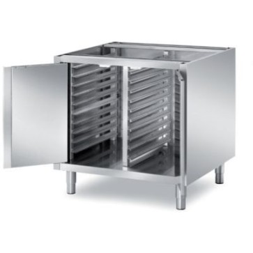 Elemento neutro portateglie,2 ante a bat tente frontali, capacita' 10+10 teglie mm 400x600 dim. mm1040x690x810 h