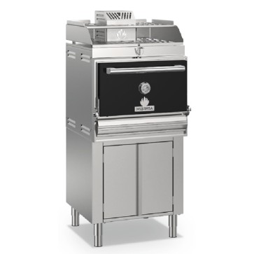 Forno a carbone su armadio caldo da 160-190 coperti con ripiano riscaldato