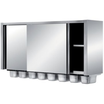 Pensile con contenitori gn h.10 cap.4 gn mm 1200x400x820 h