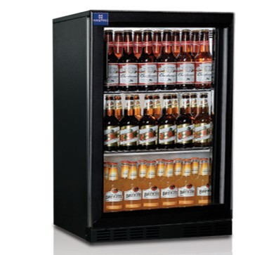 Vetrina refrigerata sottobanco back bar per bottiglie 1 porta battente, Cap 138 litri , 2 griglie +1/+10 °C