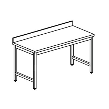 tavolo da lavoro senza ripiano, con alzatina, 1200x700 mm