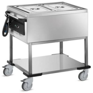 Carrello termico capacità 2x1/1 gn 200 h struttura e pann inox- bacinelle esclusa - termostato digitale