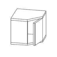 armadio pensile ad angolo con portina, 700x700 mm