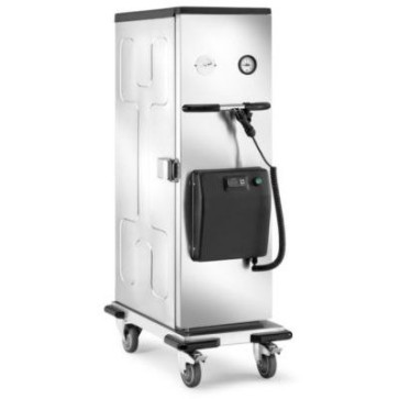 Carrello thermobox versione riscaldata con porta a battente, 0/+90°c, 900w, 230v, 50/60hz, capacità 14xgn1/1 h40mm oppure 7xgn1/1 h100mm oppure 3xgn1/1 h200mm + 2xgn1/1 h40mm. passo mm.55.