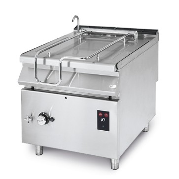 Brasiera ribaltabile gas, capacità 80 litri, vasca inox motorizzata