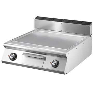 Fry-top elet. con piano stampato piastra liscia da banco