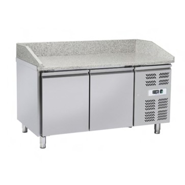 Tavolo per pizzeria refrigerato 2 porte 600x400mm., piano in granito con alzatina; import product