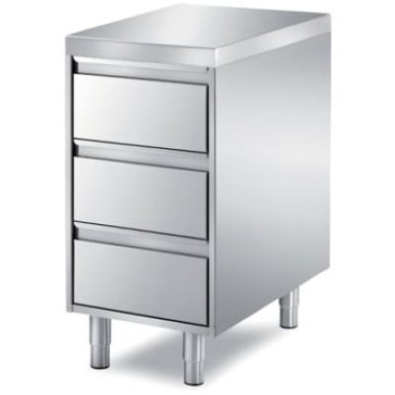 Cassettiera a 3 cassetti mm 550x900x850 h angolo ragg. su 1 fronte h 60