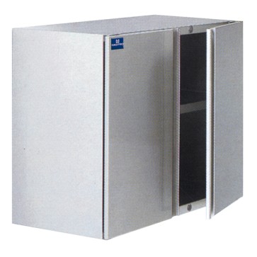 armadio pensile con porte battenti e ripiano intermedio, 800x400 mm