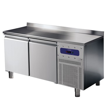 tavolo refrigerato da 600 mm a 2 porte con alzatina, -2°/+8°C