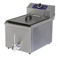 Friggitrice elettrica professionale da banco, cap. olio 8 Lt. con rubinetto di scarico.