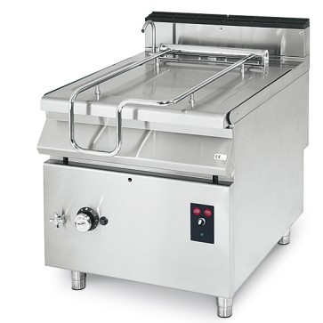 Brasiera ribaltabile gas, capacità 60 litri, vasca inox motorizzata