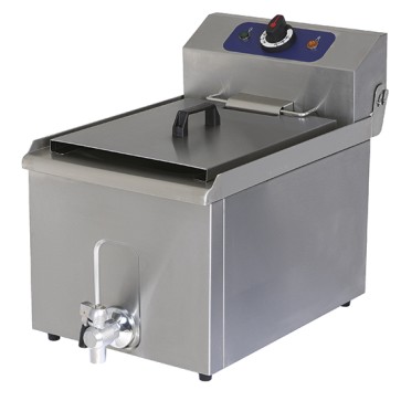 Friggitrice elettrica professionale da banco, cap. olio 10 Lt. con rubinetto di scarico.