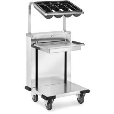 Portaposate in tubo a 4 scomparti in pvc grigio