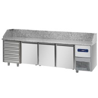 Banco per pizzeria 3 porte 600x400mm. e 6 cassetti EN