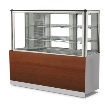 Espositore refrigerato ventilato con 2 ripiani e vetro retto, +0°/+8°C