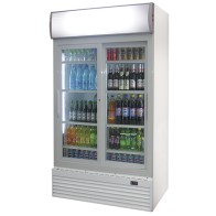 Frigovetrina professionale porta in vetro battenti 800 lt., 8 griglie temp.+1/+10 °c cassonetto luminoso in alto