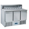 Banco preparazione refrigerato tre porte gn 1/1, piano lavoro granito cap. 8 gn 1/6 x ingredienti