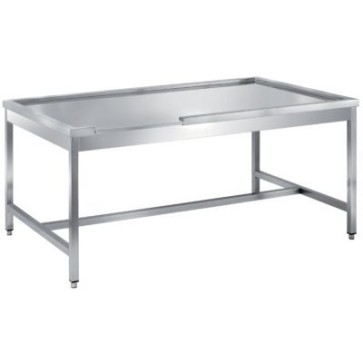 Tavolo cernita x servizio lavastoviglie aggancio sx - mm 1600x1100x850 h