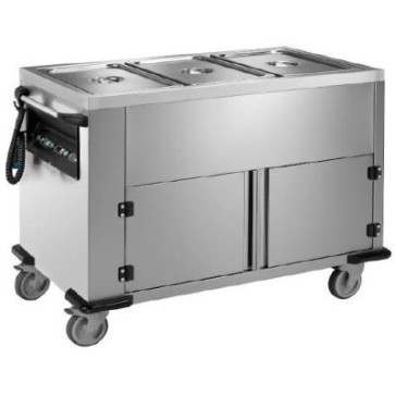 Carrello termico cap.2x1/1gn, vasca in 2 scomparti a 2 temp., mm 850x700x900 h