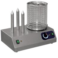 Scalda würstel con contenitore pyrex e 3 steli scaldapane, capacità 40 würstel